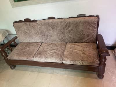 5-Seater Solid Wooden Sofa Set for Sale