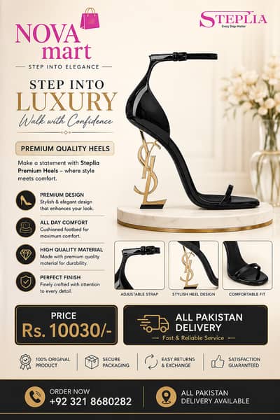 Ladies Premium High Heels | Stylish Black Heels | Bridal Party Shoes |