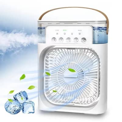 Portable fan with mist and light. Mini air colling fan.