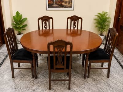 Wooden dinning table with 5 chairs