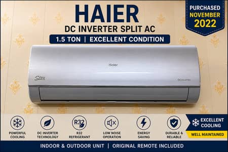 Haier DC Inverter Split AC 1.5 Ton | Excellent Condition