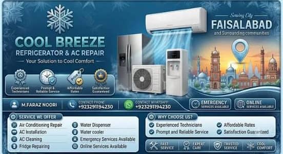 AC, Refrigerator Repair, Installation & AC Cleaning Services in Fsd