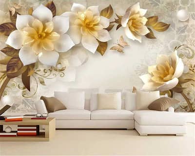 3D Wallpaper | Customised Wall | Canvas Sheet | Room Wallpaper | Off