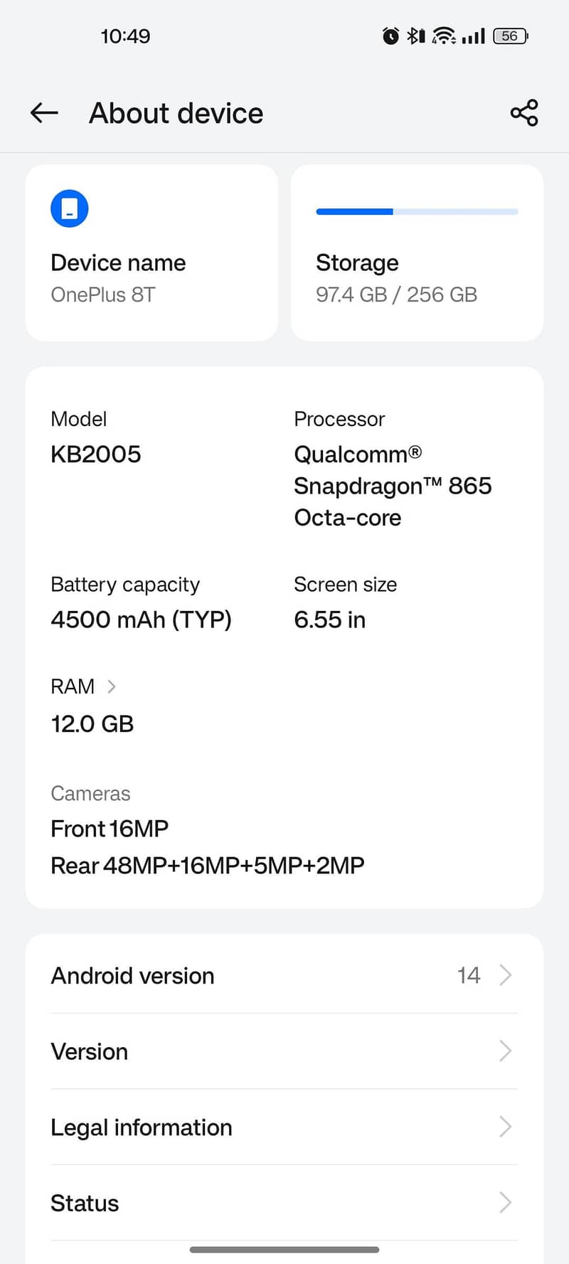 One Plus 8T 7