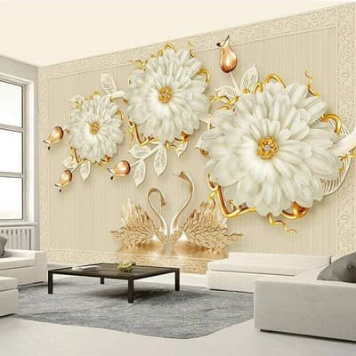 3D Wallpaper | Canvas Sheet | Customised Wall | 3D Flex Wall | Office