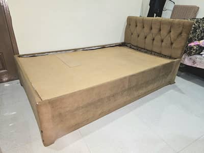 single bed made with Sheesham wood and covered with premium velvet