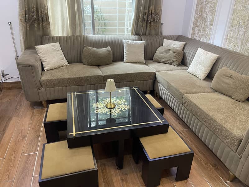 Coffee table with four stools 1