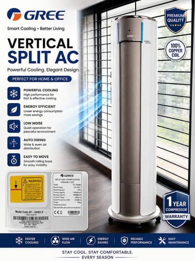 Premium Gree 2-Ton Cylindrical Floor Standing AC – Like New