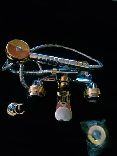 La Torre Gold/ Chrome Luxury Bath Mixer Tap with Handheld Shower