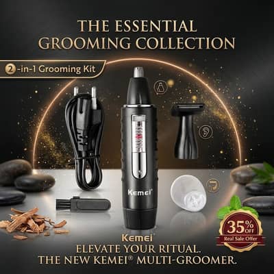  GENUINE Kemei 2-in-1 Rechargeable Nose & HairTrimmer – Brand New 