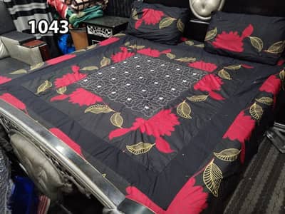 Embroidered Patch Work King Size BedSheets