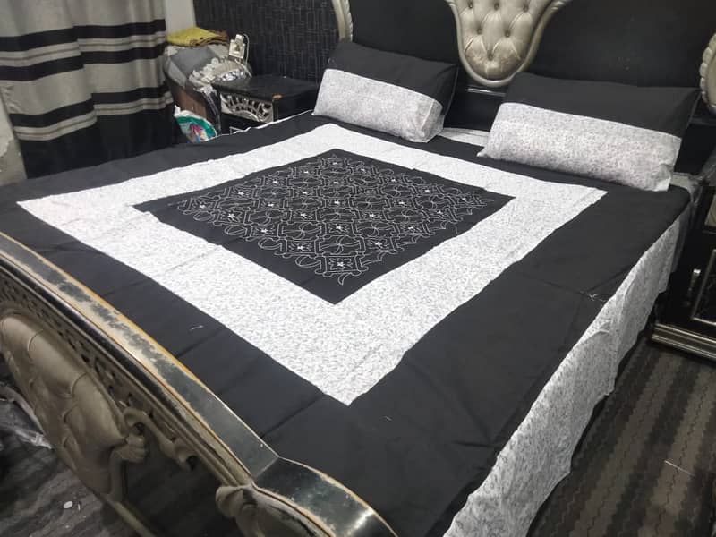 Embroidered Patch Work King Size BedSheets 7