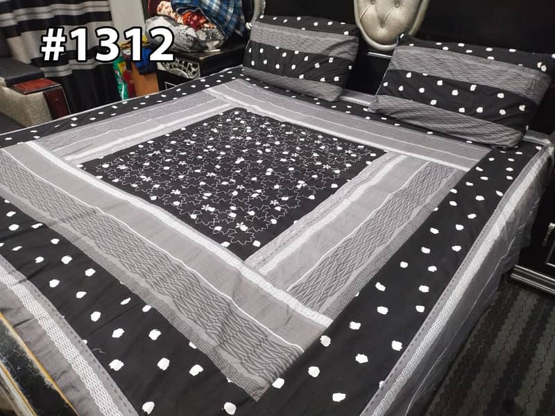 Embroidered Patch Work King Size BedSheets 8