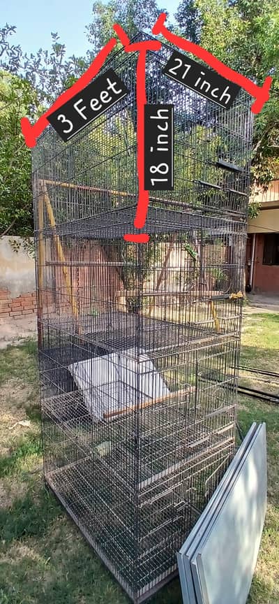 4 Portion Large Cage For Love Birds, Parrot, Pigeons