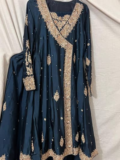 Angrakha Kora Dabka Silk Suit