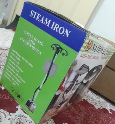 National Premium Garment Steamer with iron board box opened brand new