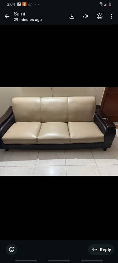 3+2+1 Sofa Set for Sale – Good Condition | Wooden Armrests  Negotiable