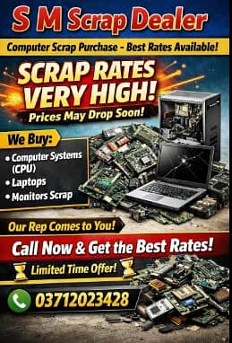 COMPUTER, PC & LAPTOP SCRAP PURCHASE IN BEST MARKET RATES