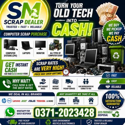 COMPUTER, PC & LAPTOP SCRAP PURCHASE IN BEST MARKET RATES