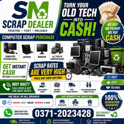 COMPUTER, PC & LAPTOP SCRAP PURCHASE IN BEST MARKET RATES