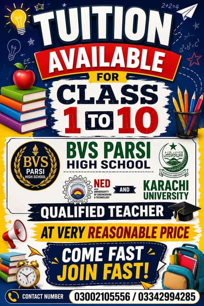 Tuition for class 1 to 9 at affordable price