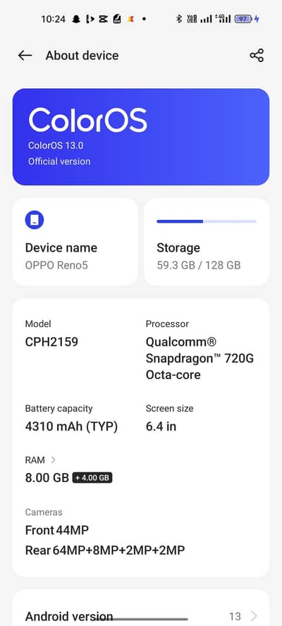 OPPO Other Model oppo Reno 5 Free exchange