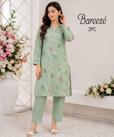Bareeze Ladies 2PC Summer Lawn Dress – Stylish Printed Shirt & Trouser