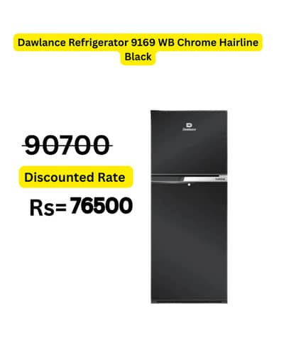 Dawlance Refrigerator 9169 WB Chrome Hairline Black