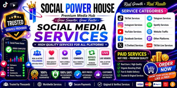 Social Media service Followers Likes Views Original Gurenty