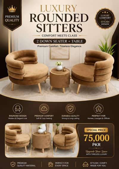 Chairs || Luxury 2 Chairs || Premium 2-Piece Lounge Set