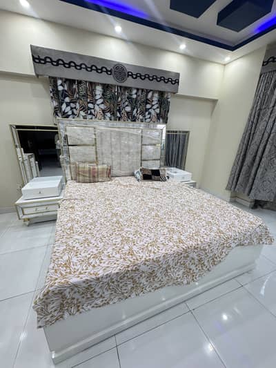Double bed with sitetable , dressing with small chair