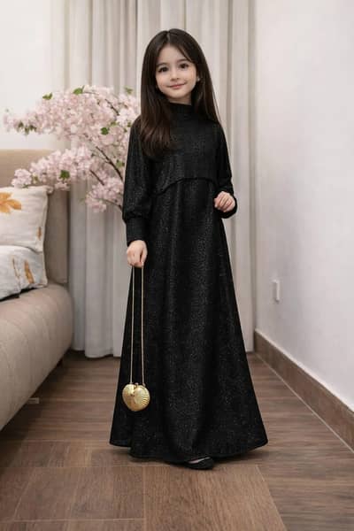 Girls Georgette Black Maxi Set 8-16 Years