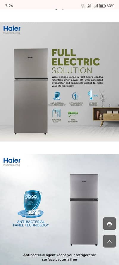 Haier Fridge  Brand New Box Pack