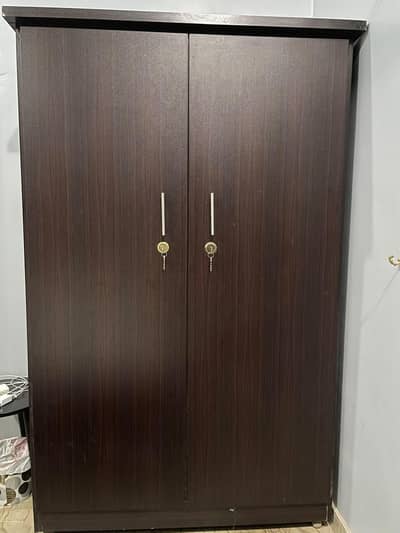 2 door wardrobe/cupboard - dark brown