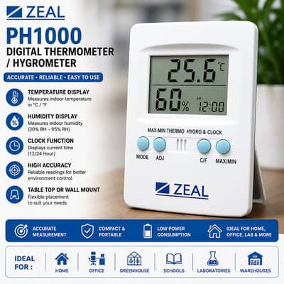 Original Zeal PH1000 Digital Hygrometer Temperature & Humidity Meter