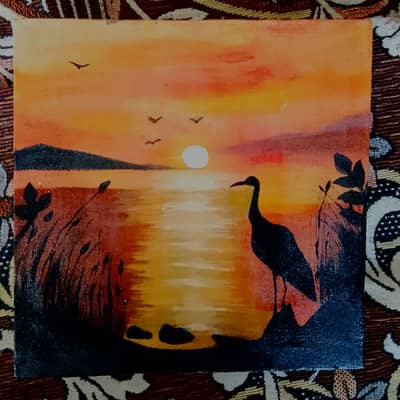 Handmade acrylic paint on canvas for homes