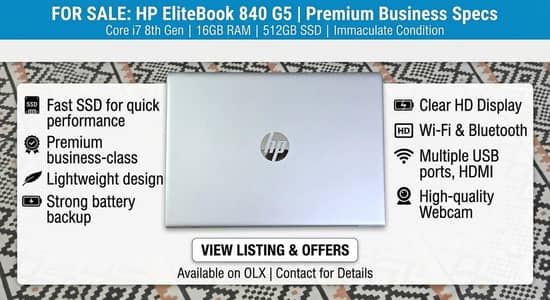 HP EliteBook Laptop 8th Gen for Sale
