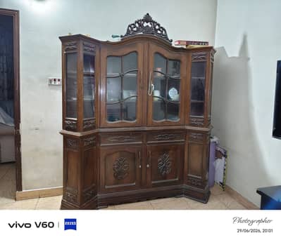 Chiniot Bed set with Dressing Table, 3 Door Almirah, Divider and 2 sid