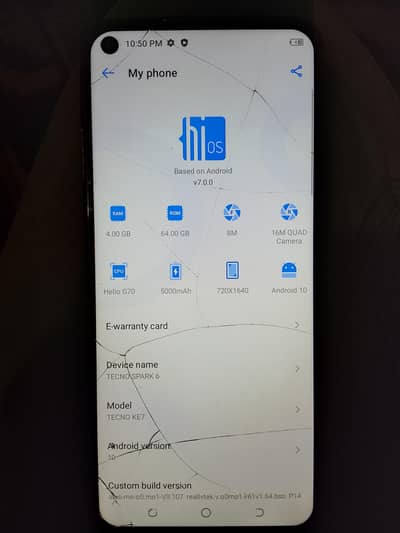 Tecno Spark 6 official pta glass break wifi ic isho r finger not work