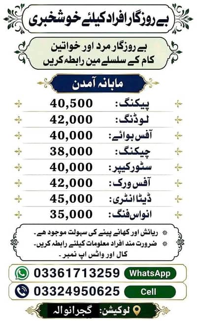 Job opportunities  03324950625