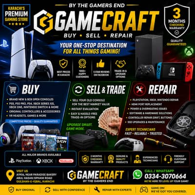 Best PS5 PS4 Xbox Shop Karachi | GameCraft