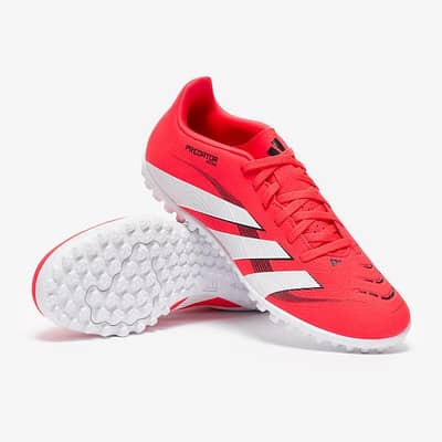 Adidas Predator Club TF football boots in lucid red and white.