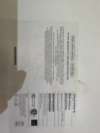 Apple Macbook Pro 14" M3 Pro 18GB memory, 512GB SSD