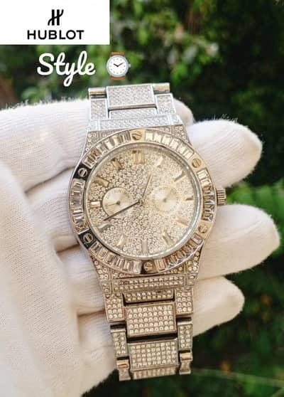 ICED OUT HUBLOT STYLE CONTACT ON WATSAPP 03432655513
