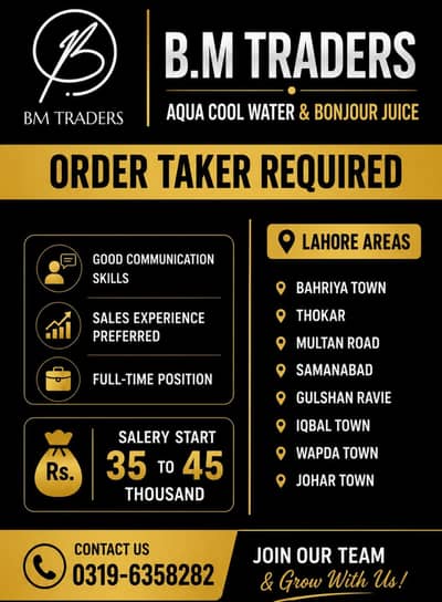 Order Taker Required | Sales Person