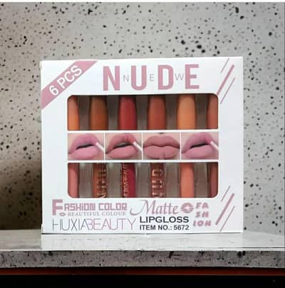 Matte Lip Gloss Pack of 6 Nude Shades