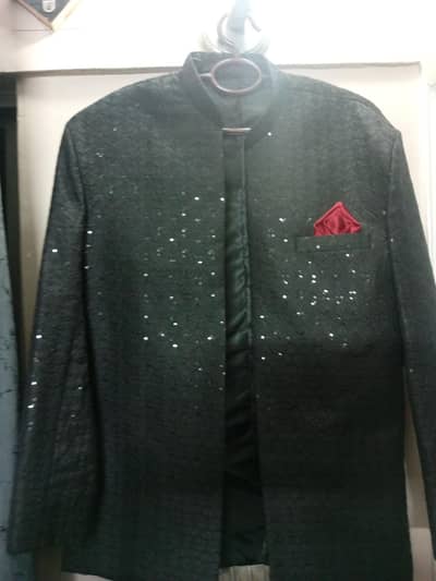 up coat black with silver glitter
