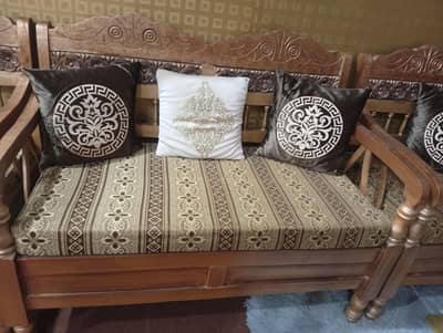 wood 4 seater sofa