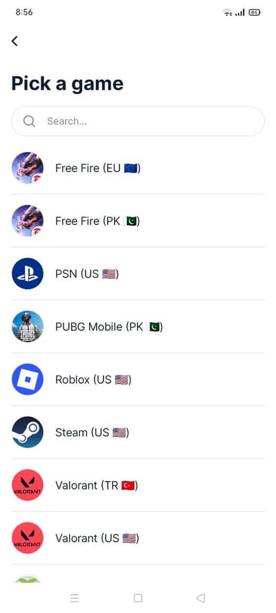 all types of game top up available come in inbox