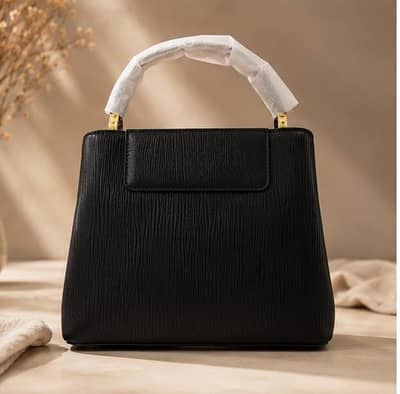 Black Structured Office Bag | Top Handle | New | Lahore COD